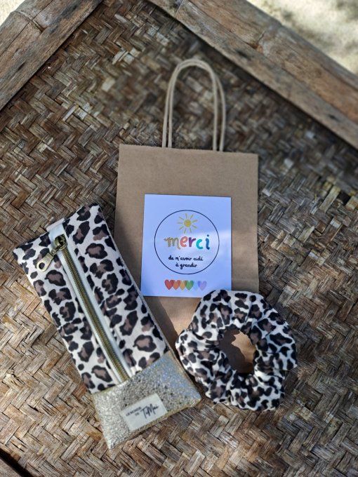 Coffret cadeau Maîtresse - Trousse de Cahier & Chouchou - Léo chic 