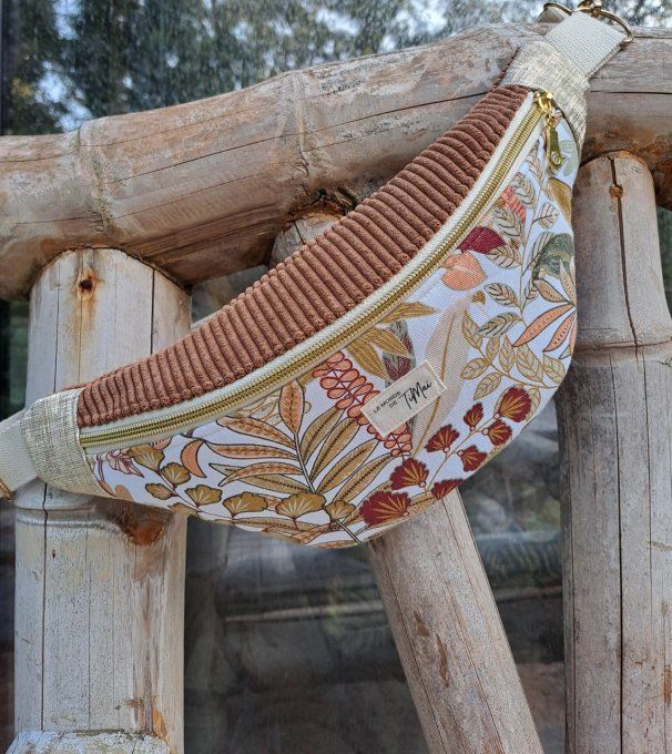 sac banane original motif fleurs tropicales