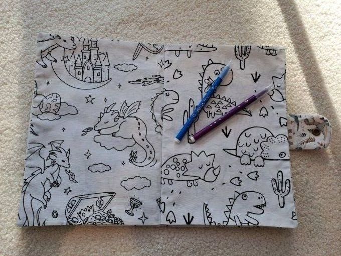 Livre de coloriage lavable - Dinosaures et dragons